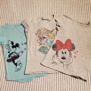 Girls Disney Tees Sz 6 Minnie and Ariel